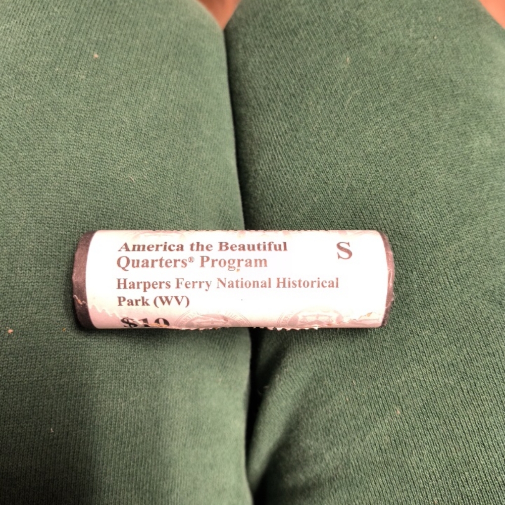 Uncirculated roll of quarters WV Harper's fery